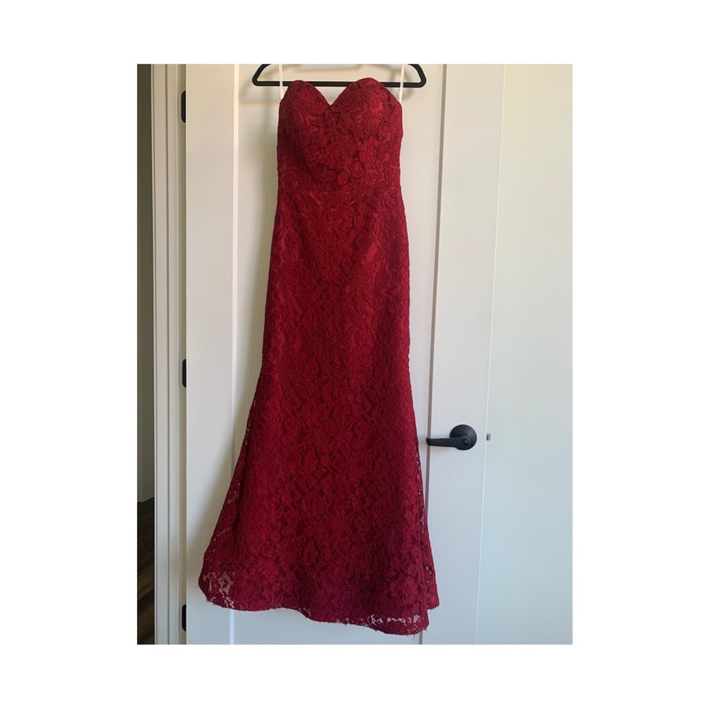 Burgundy lace dress